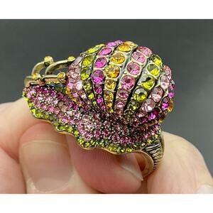 Heidi Daus Retired HSN RARE Pave Crystal Colorful Snail Statement Ring Size 12